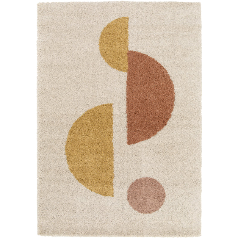 Canale Machine Woven Cream/Pink/Red/Yellow Indoor Rug, Rectangle 80 x 150cm
