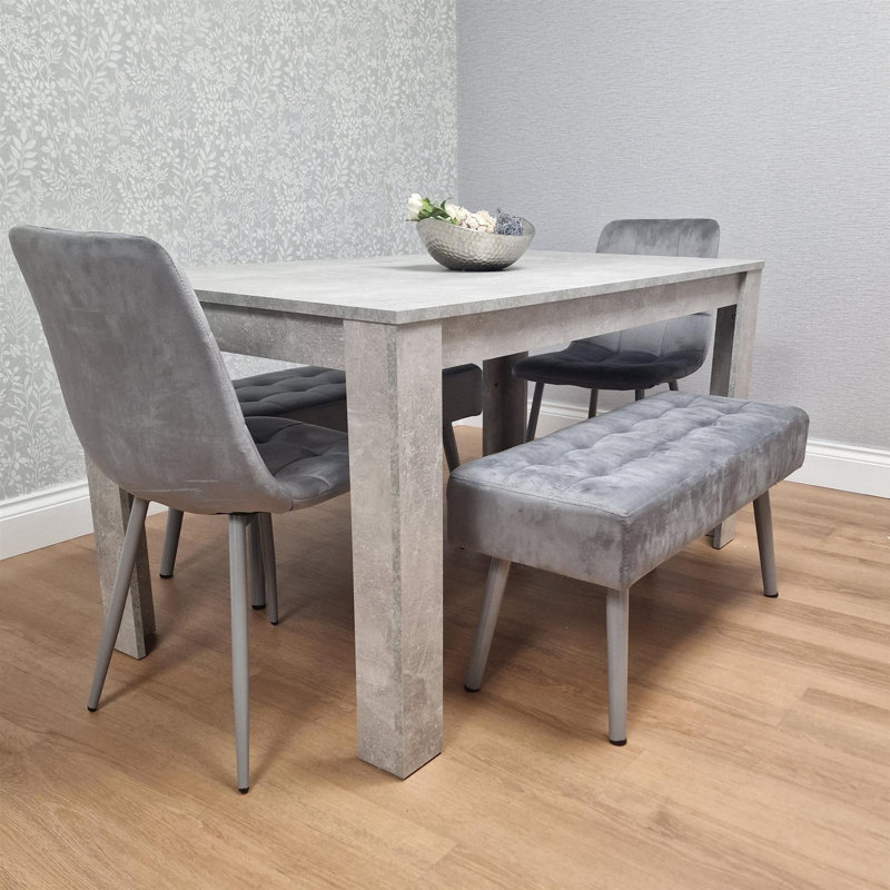 Sarilyn 6 - Person Dining Set, 75" H x 140" L x 80" W, Stone Grey