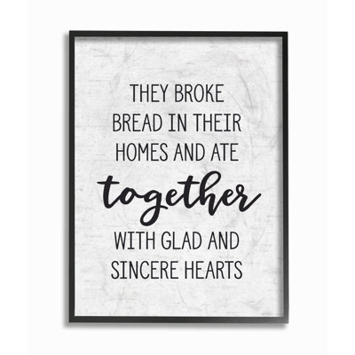 «Broke Bread and Ate Together Subtle Typographie», impression