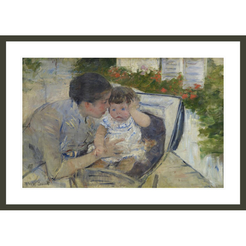 «Susan Comforting the Baby» par Mary Cassatt - Impression sur toile, H 29,47 po x l 41,5 po