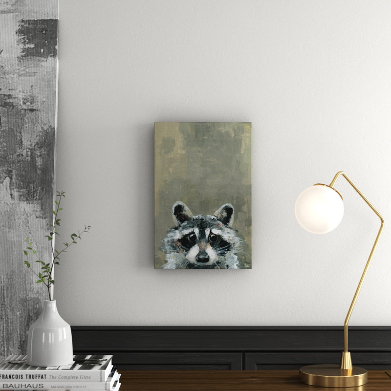 Look Raccoon by Julia Posokhova - Wrapped Canvas Painting, 45cm H x 30cm W x 3.81cm D