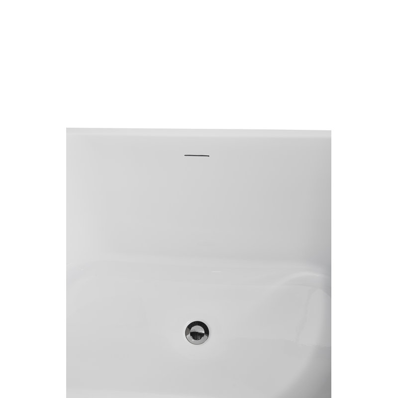 Baignoire autoportante et plateau 55 "avec drain interne Streamline, Chrome poli