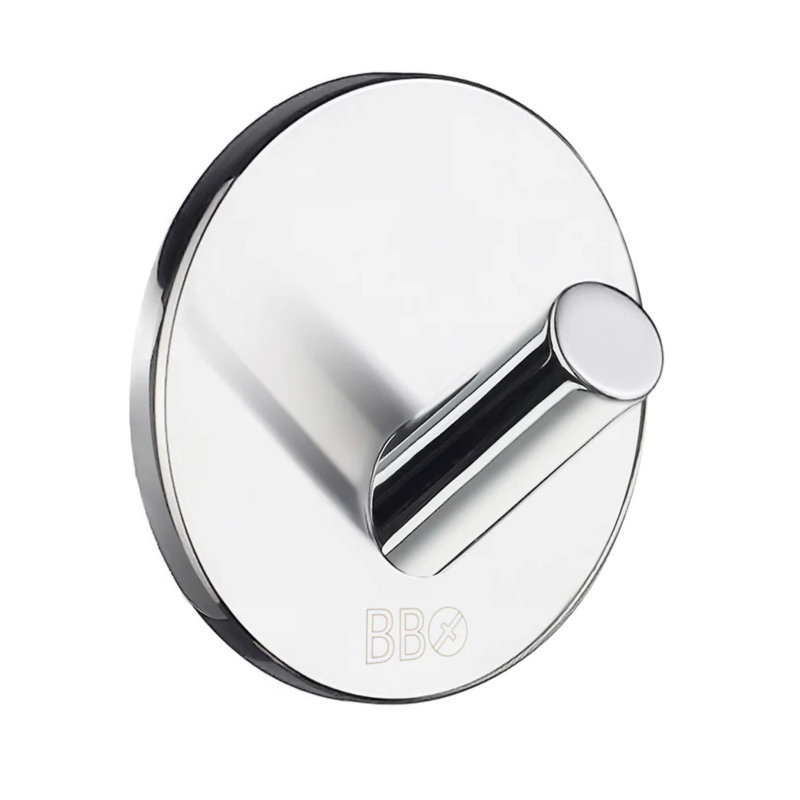 Beslagsboden Single Wall Mounted Hook, Polished Stainless Steel