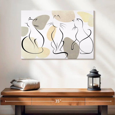  Minimalist Cats Canvas Print