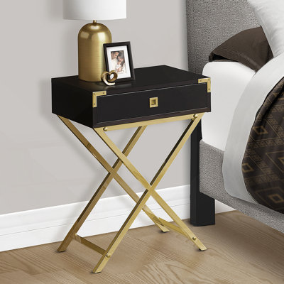 Table d'appoint polyvalente pour le côté, la fin ou la table de chevet avec tiroir de rangement, idéale pour le salon et la chambre à coucher dans un style contemporain