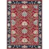 Sultana Wool Oriental Area Rug in Red/Navy/Green/Beige