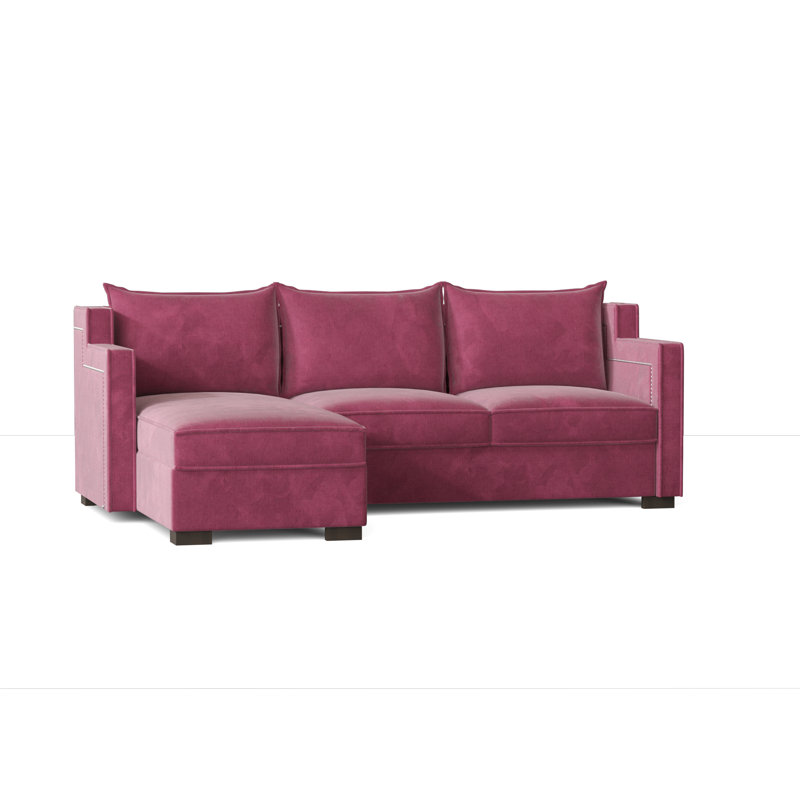 Parker Upholstered L-Shaped Sectional Left Hand Facing, Savona Fuchsia, Antique White
