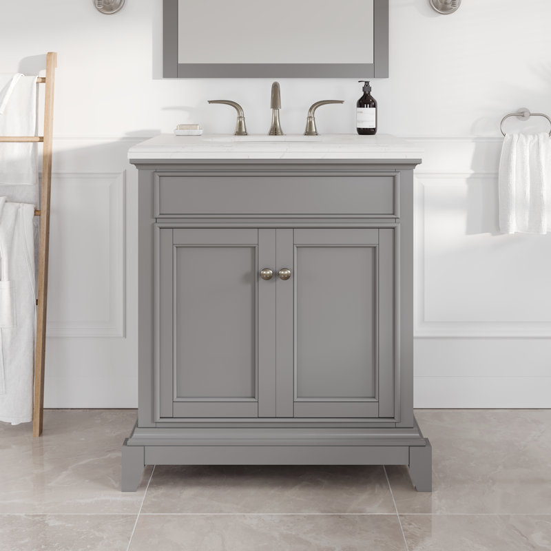 Elite Stamford 30" Single Bathroom Vanity Set, Gray