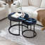 Ensemble de 2 tables basses gigognes, tables rondes et tables de salon