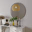 Miroir de salle de bain 70 cm, miroir rond, panneau blanc mat