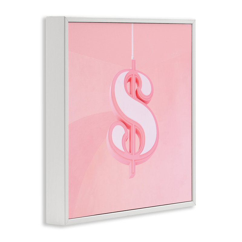 Signe de dollar rose pastel, estampe numérique, conception par Lish Creative, H 24 po x l 24 po