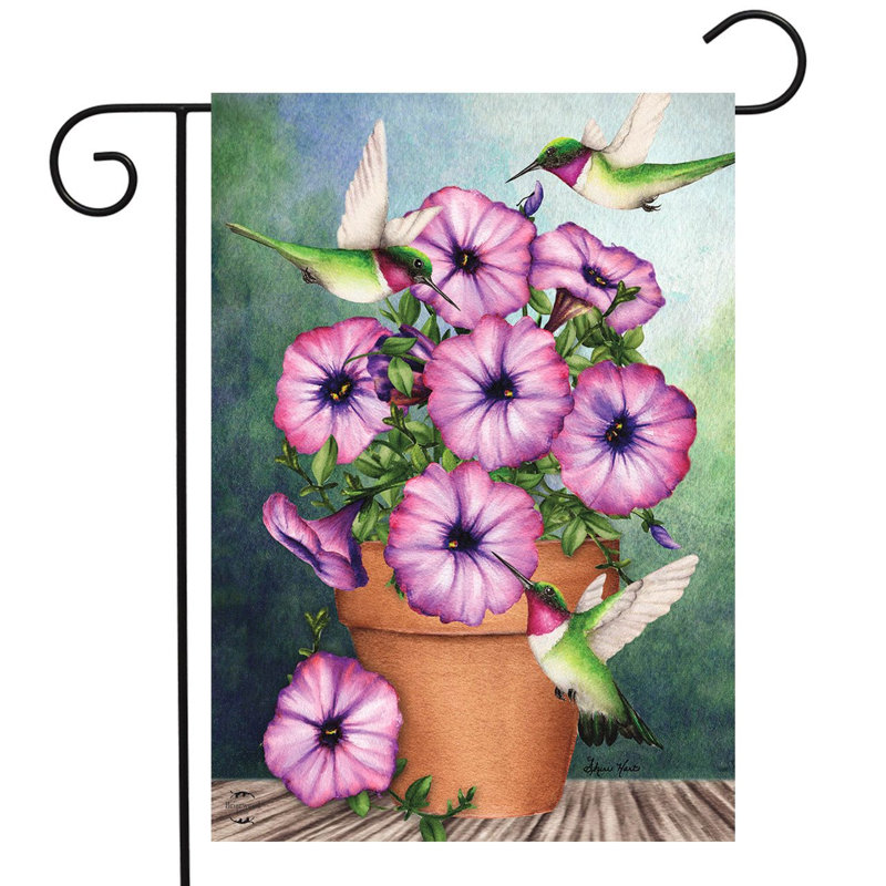 Drapeau de jardin en pot Petunias Spring