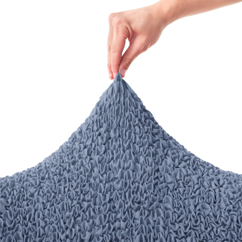 Stretchy Slipcover for Bed Headboard & Frame - Easy to Clean & Durable - Comfort Collection, King, Blue