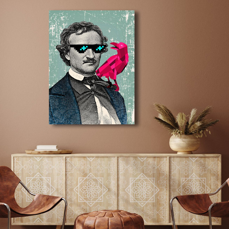 Edgar Allan Poe by Matt Spencer - Wrapped Canvas Print, 100cm H x 70cm W