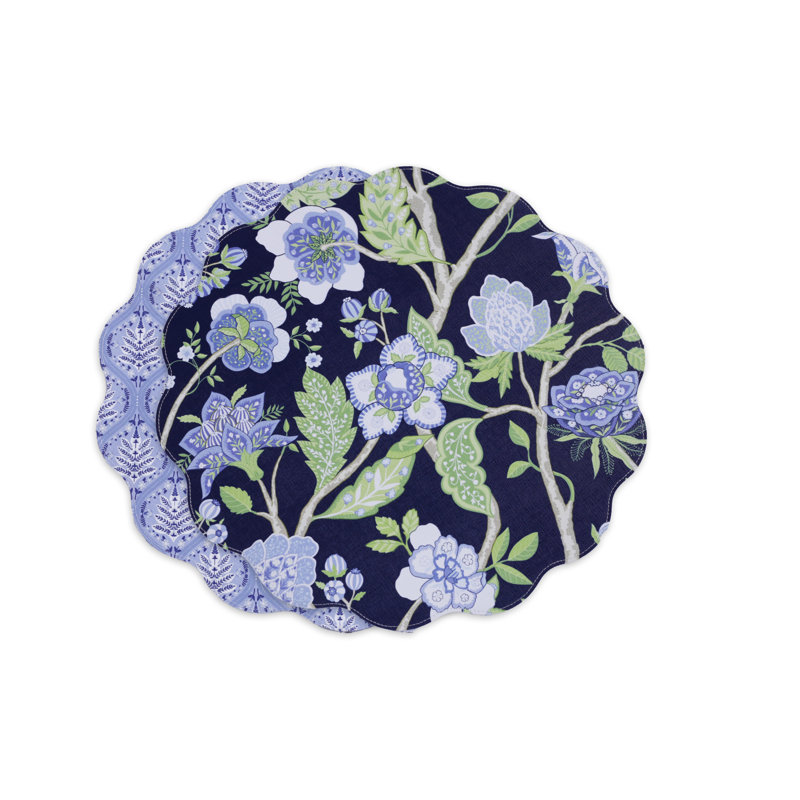 Vida Blooms & Branches Reversible Round Placemats