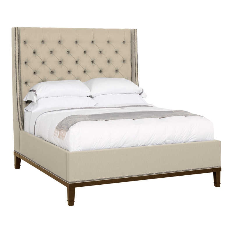 Michael Weiss Queen Upholstered Panel Bed, Havana, Tuck Linen, Yes