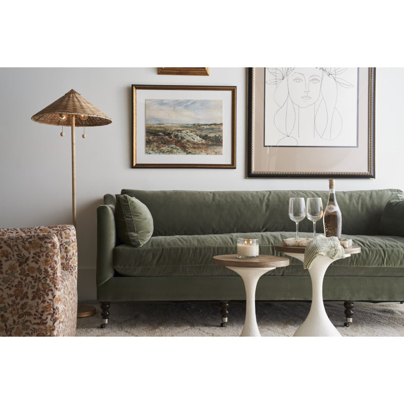 Madeline Sofa, Chocolate (274594), Sage Velvet (15026-23)