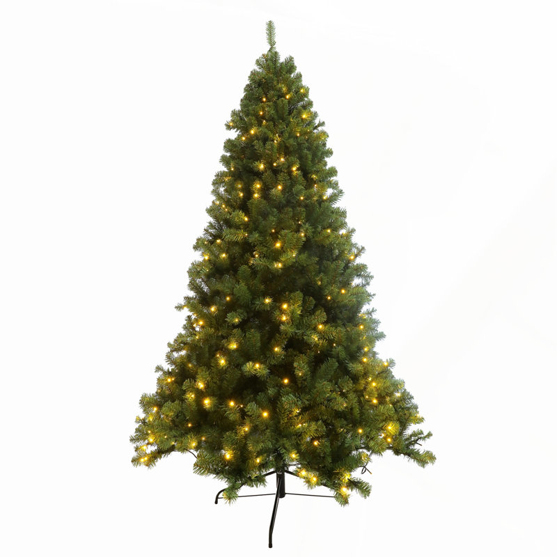 Arbre de Noël artificiel pré-éclairé de 7,5 pi avec 400 lumières DEL et un pied pliable, ultra-réaliste pour une installation et un rangement faciles