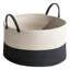Panier à linge rond en coton blanc-1086829616
