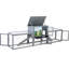 Grande cage à lapin pour l'extérieur avec double activité, chambre de repos confortable, protection contre le soleil pour la pluie et le soleil, plateau à déchets coulissant, entrées en filet sécurisées par des rampes, enceinte supplémentaire à motifs colorés gris