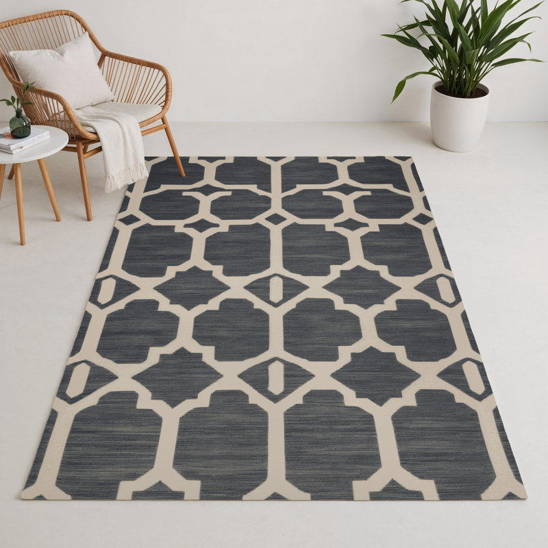 Tapis gris intérieur et extérieur Trellis, Rectangulaire 3 pi x 5 pi