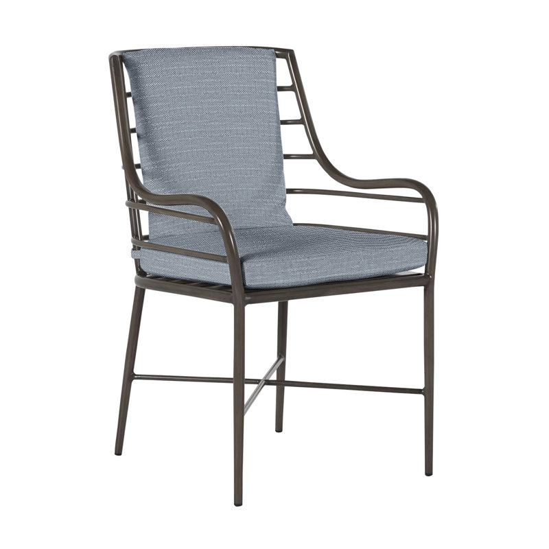 Carmel Patio Dining Armchair with Cushions, Rollo Chambray, No Welt