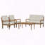 Ensemble de conversation d'extérieur en bois d'acacia avec coussins