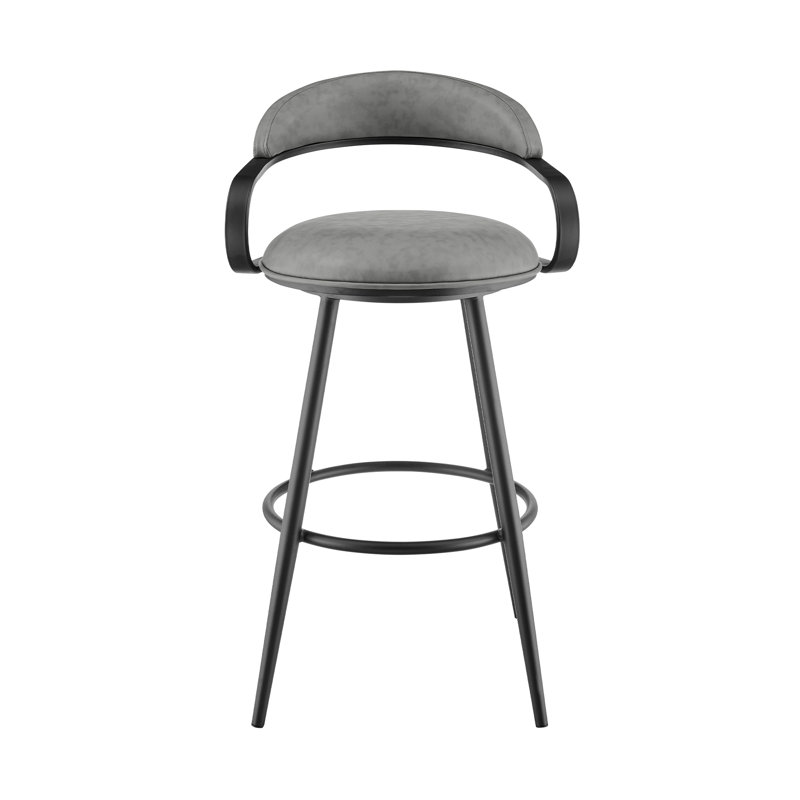 Tabouret de bar ou de comptoir pivotant avec structure en fer Aigerim, Gris