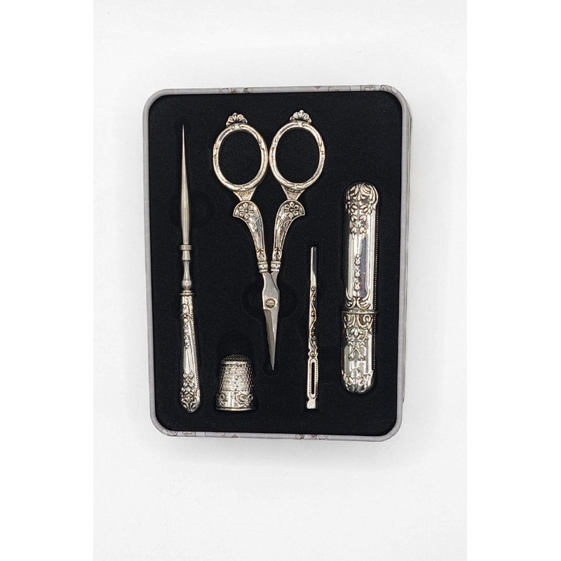 Ciseaux d'artisanat pour feutrage et broderie Wizardi F07-M13-4-argent, Argent argent