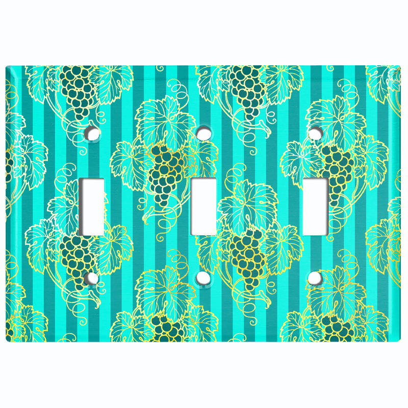 Patterned 3 - Gang Toggle Light Switch Standard Wall Plate