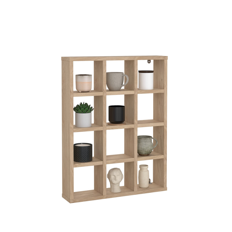 Hyper 12 Cubby Wall Unit, Jackson Hickory