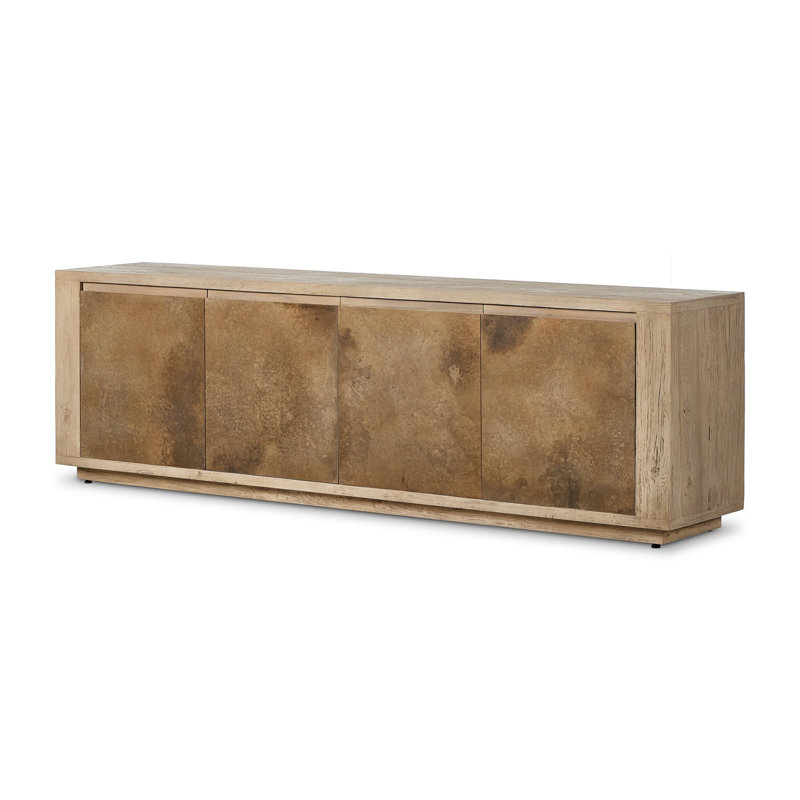 REDONDO Media Console, Bleached Alder