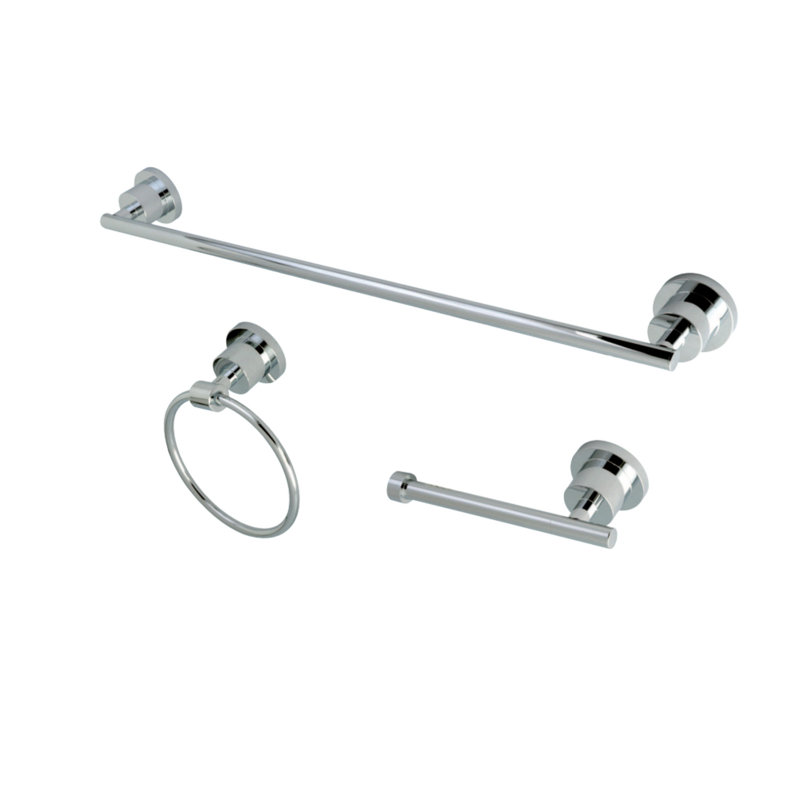 Ensemble de quincaillerie de salle de bain 3 pièces Concord, Chrome poli