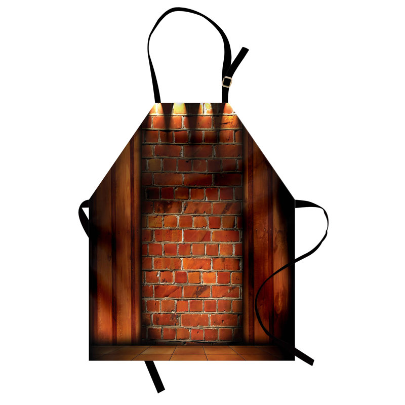 Tablier mural East Urban Home rustique unisexe, brique, taille adulte, orange foncé
