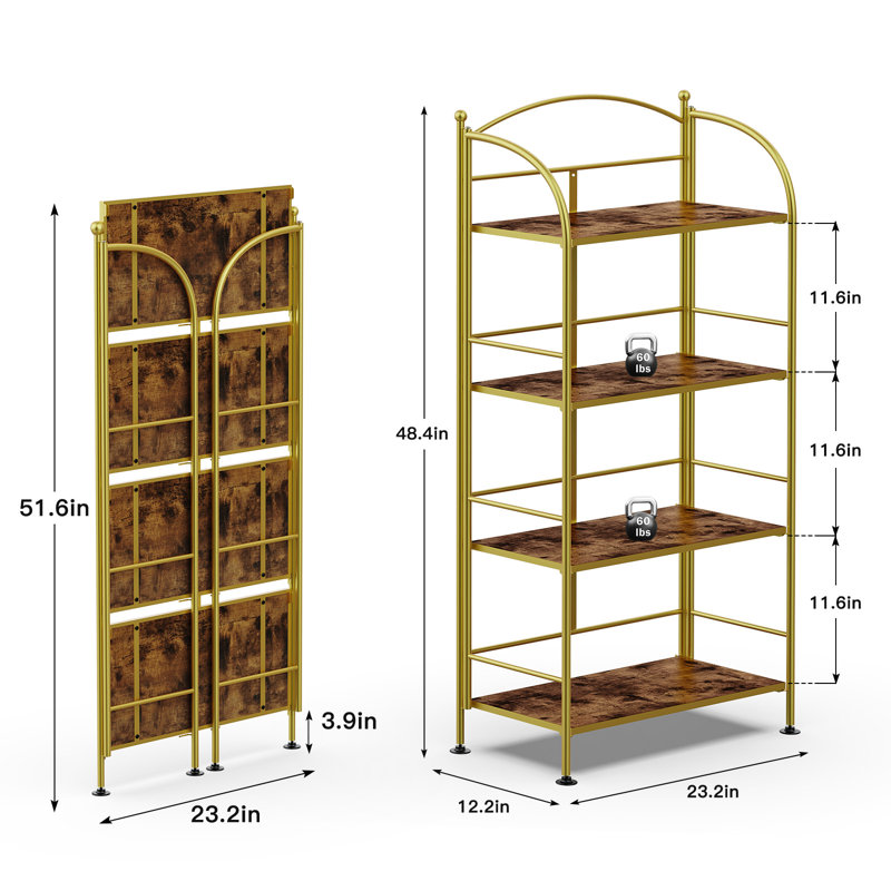 Bibliothèque étagère sans assemblage, (4 tablettes) H 48,4 po x l 23,3 po x P 12,2 po