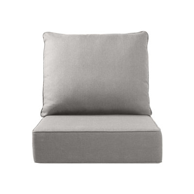 Coussins d'extérieur pour meubles de patio, ensemble de coussins de siège d'extérieur 24 x 24 x 6 pouces, coussins de chaise d'extérieur imperméables et résistants à la décoloration, coussin de chaise de patio profond avec housse amovible