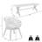 Eloisa Eucalyptus Solid Wood Patio Dining Set Rectangular Table with Cushions Included-371322845