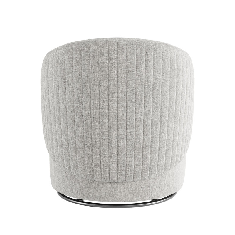 Fauteuil demi-tonneau pivotant Suhaylah, Polyester gris clair