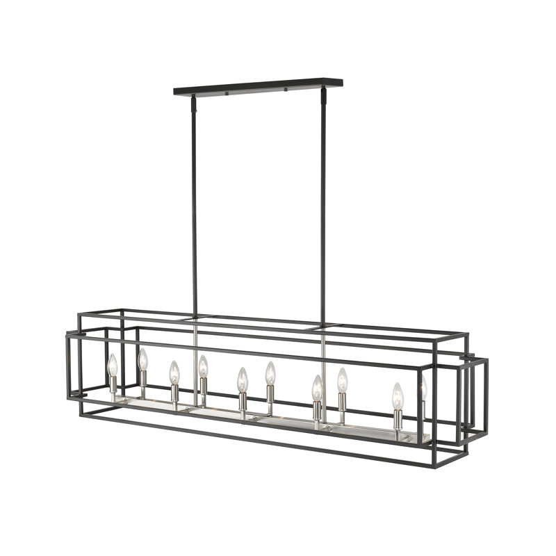 Orona 10 - Light Kitchen Island Pendant, Black/Brushed Nickel