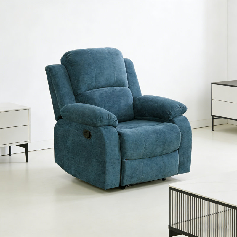 Fauteuil inclinable simple bleu clair, imperméable et résistant aux égratignures, peut s'incliner entre 110 et 115 °