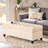 Button- Beige - Enhances Sophistication Of Your Room Fabric With Diamond Stitch And Spacious Storage-1627735247