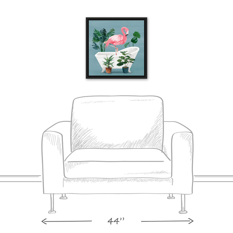 Flamant rose dans la baignoire, H 17,75 po x l 17,75 po x P 1,75 po