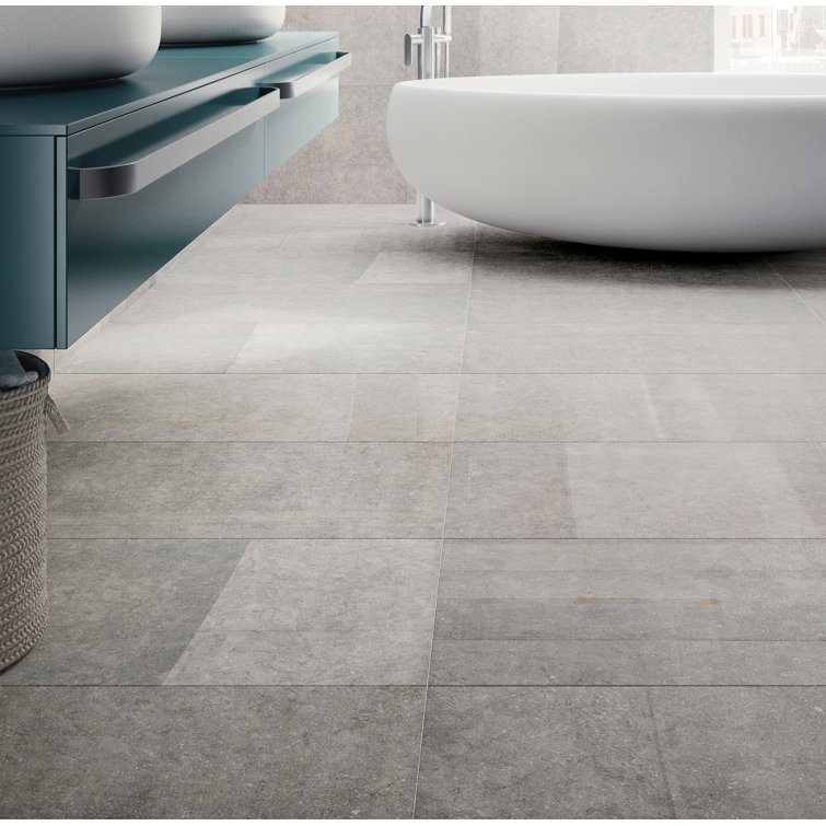 Blue Emotion 11.8" x 3" Porcelain Quarter Round Tile Trim in Gray