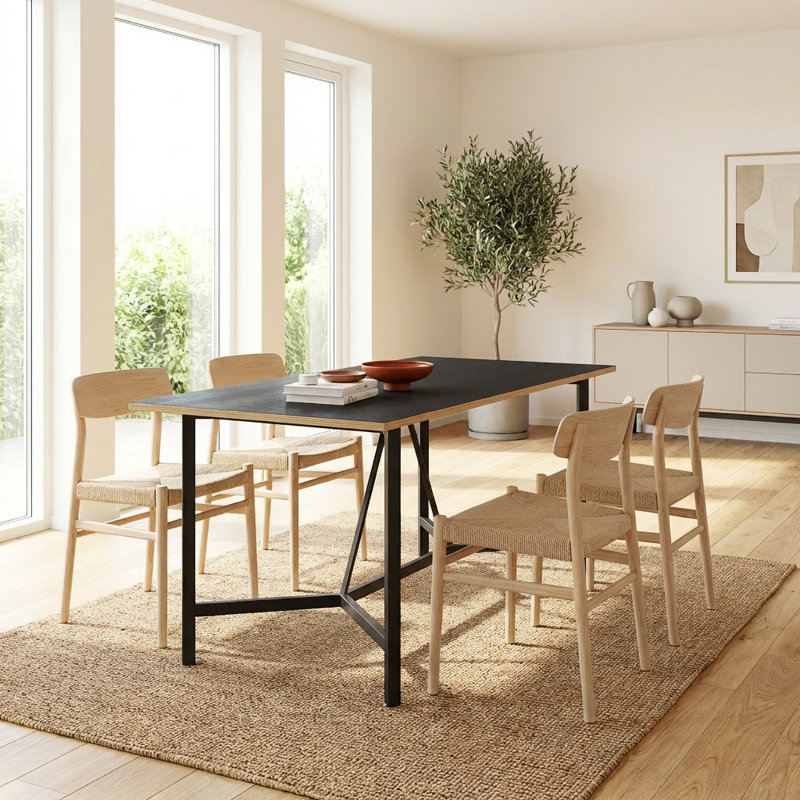 Alvieri Dining Table, Black Wood