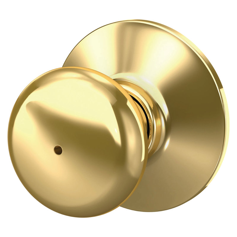 Plymouth Bed and Bath Knob, Bright Brass