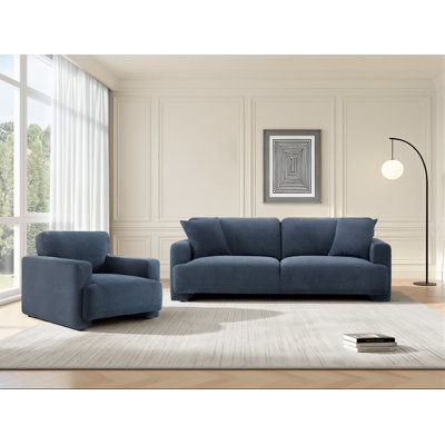 Ives 2-Piece Velvet Living Room Set