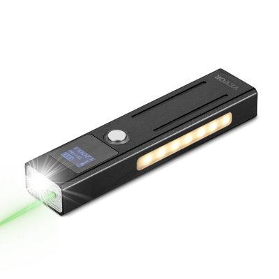 EDC Flat Flashlight, 3-In-1 High Lumens LED Flashlight With Green Beam, IPX4 Waterproof Rechargeable Flash Light For Office Presentation, Hiking, Camping, Emergencies, Lightweight And Portable