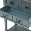 Console étroite Trexm, canapé mince avec trois tiroirs de rangement et tablette inférieure pour le salon, assemblage facile (bleu marine)-1552397890
