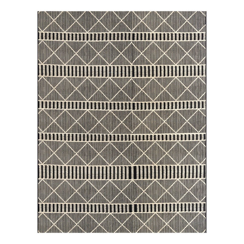 Black Dalyan Indoor/Outdoor Trellis Rug, Rectangle 7'10" x 10'