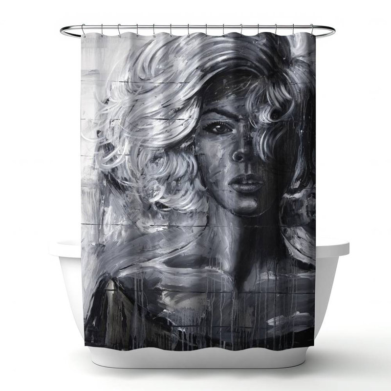 Shower Curtain FI70 – Polyester Shower Curtain, Dye Sublimation Print, 71" W × 74" L